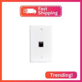 Boplat 1cat7-wh Single Gang Ethernet Cat7 Wall Plate Female To - 1 Port Shielded N