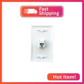 Bupldet 1cat6-wh 1 Port Cat6 Ethernet Wall Plate Female To - Single Gang Network C