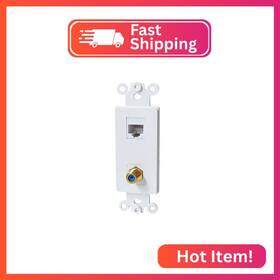 Bu-cat6f Bupldet Coax Cat6 Wall Plate Insert - Ethernet Coaxial Jack C