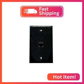 Bupldet Ht-0367 1 Port Ethernet Wall Plate Black - Single Gang Cat6 Rj45 P
