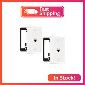 C7src-1p-wh-2 Fgb 2 Pack Ethernet Wall Plate 1 Port Keystone With Bracket And Cat7