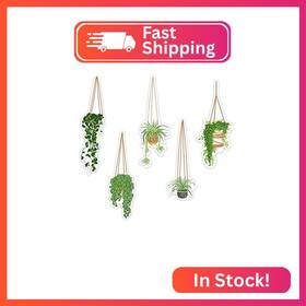 Guvspti 5-hanging-plant-clear-sticker 5-pack Hanging Plant Laptop Sticker Clear Sport Girl Gift Stickers For C