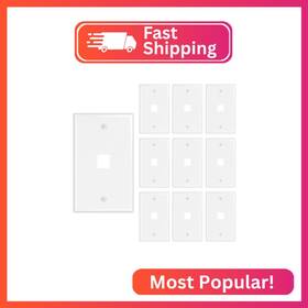 Iwillink Yunxi-fp-usa-01-mw-10 1-port Keystone Wall Plate 10-pack Low Profile Ethernet Plates Fo