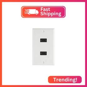 Teninyu Ht-0371 Dual Hdmi Wall Plate 2 Port - 4k Uhd Arc And Ethernet Pass-thru Supp