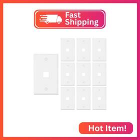 A175-1 Vce 1 Port Keystone Wall Plate Ul Listed 10 Pack Single Gang Plates For