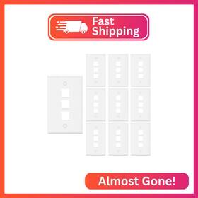 A175-3 Vce 3 Port Keystone Wall Plate Ul Listed 10-pack Single Gang Plates For