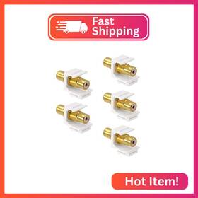 Vce Ks06-5p 5-pack Rca Keystone Jack Insert Gold Plated Wall Female For Pl