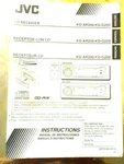 Jvc Cd Receiver KD-AR200/KD-G200 Instructions Manual. Fixed Price $10.00.