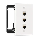 Ethernet Wall Plate With Mounting Bracket, 3 Port Keystone Br.... Fixed Price $20.54.