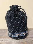 Vera Bradley Lined Ditty Drawstring Bag Alpine Black Pattern Made Usa. Fixed Price $24.99.