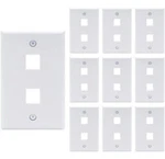 10 Pack 2-PORT Keystone Insert Jack CAT5 CAT6 RJ45 Coax 1-GANG Wall Plate White. Fixed Price $17.55.