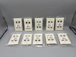Monoprice 6-PORT Keystone Wall Plate 1-GANG Ivory WPK-6(IV) Pid 6734 Lot 10. Fixed Price $12.74.