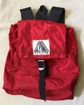 Vintage Alpine Products Red Backpack Drawstring Flap Hiking Bag 13X12. Fixed Price $49.95.