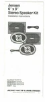 Jensen 6X9" Stereo Speaker Kit Installation Instructions C9740 C9729 C9728 C9877. Fixed Price $20.00.