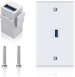 Usb 3.0 Wall Plate, 1PORT Keystone Jack Outlet For Mount Sock. Fixed Price $22.99.