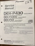 Pioneer DEH-P430 P4300 Cd Player Tuner Original Service Repair Manual. Fixed Price $19.94.