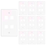 Iwillink Low Profile 4-PORT Keystone Wall Plate White 10-PACK. Fixed Price $9.99.