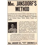 Mme Jansdorf Co Most Hygienic & Scientific Cincinnati Oh 1902 Clipping SAI4-M9. Fixed Price $13.50.