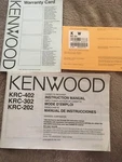 Kenwood KRC402/KRC-302/KRC-202 Instruction Manual & Warranty Card. Fixed Price $7.00.