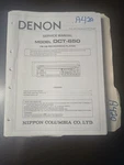 Denon Model DCT-650 Service Manual Original Repair Book Am/fm Receiver Cd Player. Fixed Price $49.99.
