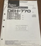 Pioneer DEH-770 -85 -760 -660 -630 Compact Disc Original Service Repair Manual. Fixed Price $14.94.