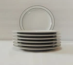 Georg Jensen Bread Plates 6 1/8" Elsinore Porcelain Platinum Verge Rim Set 7 Vtg. Fixed Price $64.99.