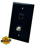 Bupldet Ethernet Wall Black Cat 6 RJ45 Coaxial Faceplate. Fixed Price $20.00.