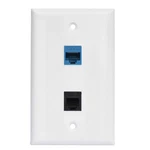 White RJ11 RJ45 Wall Plate Phone CAT6 Ethernet Female To 1-PORT Each. Fixed Price $17.77.