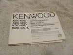 Kenwood Kdc 6007 5007 4007C Cd Receiver Original Vintage Instruction Manual. Fixed Price $12.55.
