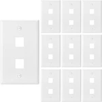 Bates 2 Port Keystone Wall Plate - 10 Pack, White Ethernet Cover, Dual Gang. Fixed Price $14.99.