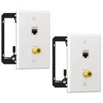 2 Pack Ethernet Coax Wall Plate, 1 CAT7 Shielded & Gold-plated Port, Keys. Fixed Price $32.39.