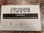 Phase Linear UMP401 Owner's Manuual.. Fixed Price $12.00.