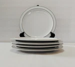 Georg Jensen Salad Plates 8" Elsinore Porcelain Platinum Verge Rim Set Of 5 Vtg. Fixed Price $74.99.