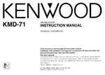 Kenwood KMD-71 Receiver Owners Instruction Manual. Fixed Price $22.24.