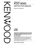 Operating Instructions For Kenwood KDC-9000. Fixed Price $16.25.