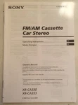 Fm Am Cassette Car Stereo Sony Installation Manual Guide Only XR-CA330 XR-CA333. Fixed Price $14.99.