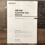 Sony XR-C450W Fm/mw/sw Cassette Car Stereo For Mercedes- Operating Instructions. Fixed Price $13.95.