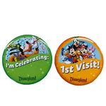Disneyland 1ST Visit Mickey & I'm Celebrating Goofy Button Pin Lot Set 2. Fixed Price $5.00.
