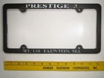 Plastic License Plate Car Tag Frame Prestige 3 Taunton Ma 10Y2. Fixed Price $26.00.