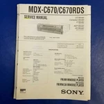 Sony MDX-C670RDS Service Manual Original Paper Oem Repair Guide Usa. Fixed Price $24.95.