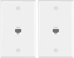 Vce 2-PACK 1-PORT CAT6 Ethernet Wall Plate With RJ45 Keystone Coupler, White. Fixed Price $9.45.