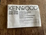 Kenwood KRC-S205 KRC-S105 Instruction Manual Rough Cover. Fixed Price $6.60.