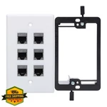 Yoemely CAT7 Keystone Wall Plate 6 Port RJ45 Coupler Female. Fixed Price $44.99.