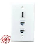 Bupldet 1 Hdmi 2 CAT6 Ethernet Wall Plate White Single Gang. Fixed Price $27.99.