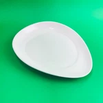 George Jensen White Porcelain Teardrop Luncheon / Salad Plate. Fixed Price $10.00.