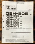 Pioneer DEH-505 -503 -45 -405 -305 -303 Radio Service Manual *original*. Fixed Price $14.97.