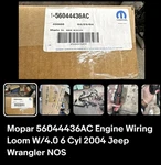 Mopar 56044436AC Wiring Engine Harness NA1-BGA-BRW 2004 Jeep Wrangler Nos Tj. Fixed Price $499.99.