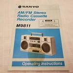 Sanyo M9811 Boom Box Radio Stereo Original Operating Instructions Manual Japan. Fixed Price $18.81.
