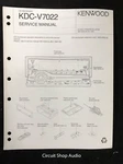 Original Kenwood KDC-V7022 Cd Receiver Service Manual. Fixed Price $12.95.